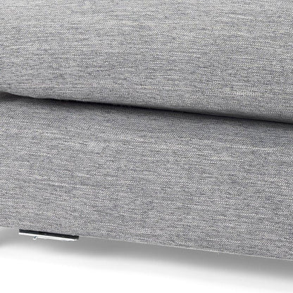 26" Gray and Brown Fabric Ottoman HomeRoots