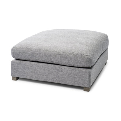26" Gray and Brown Fabric Ottoman HomeRoots