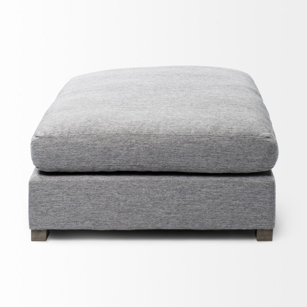 26" Gray and Brown Fabric Ottoman — view 13