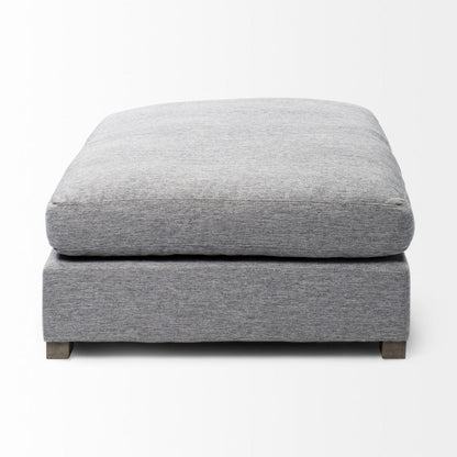 26" Gray and Brown Fabric Ottoman HomeRoots