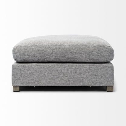 26" Gray and Brown Fabric Ottoman HomeRoots