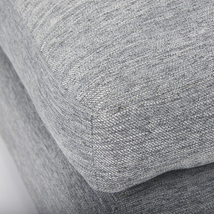 26" Gray and Brown Fabric Ottoman HomeRoots