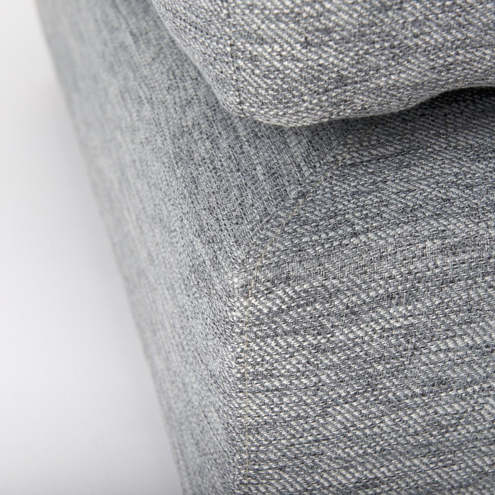 26" Gray and Brown Fabric Ottoman HomeRoots