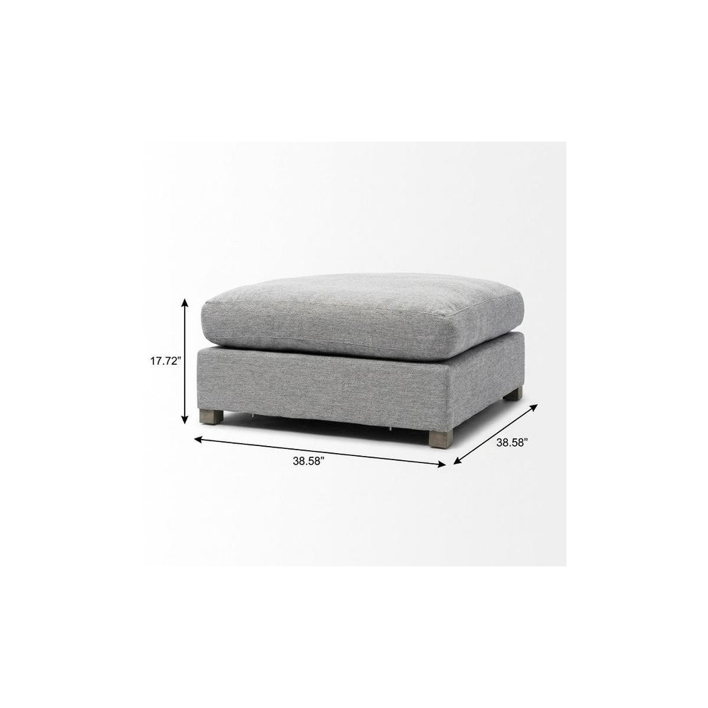 26" Gray and Brown Fabric Ottoman — view 19