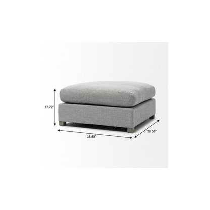 26" Gray and Brown Fabric Ottoman HomeRoots