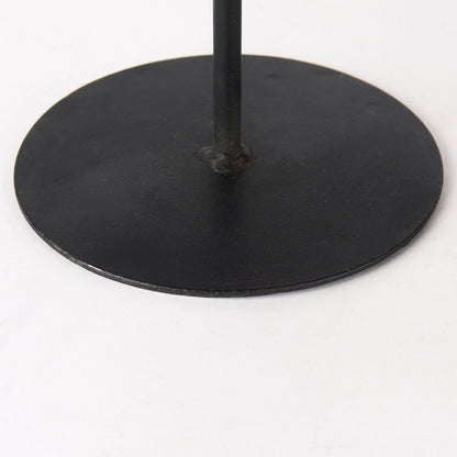 Set of Three Black And Light Brown Iron And Solid Wood Round Risers HomeRoots