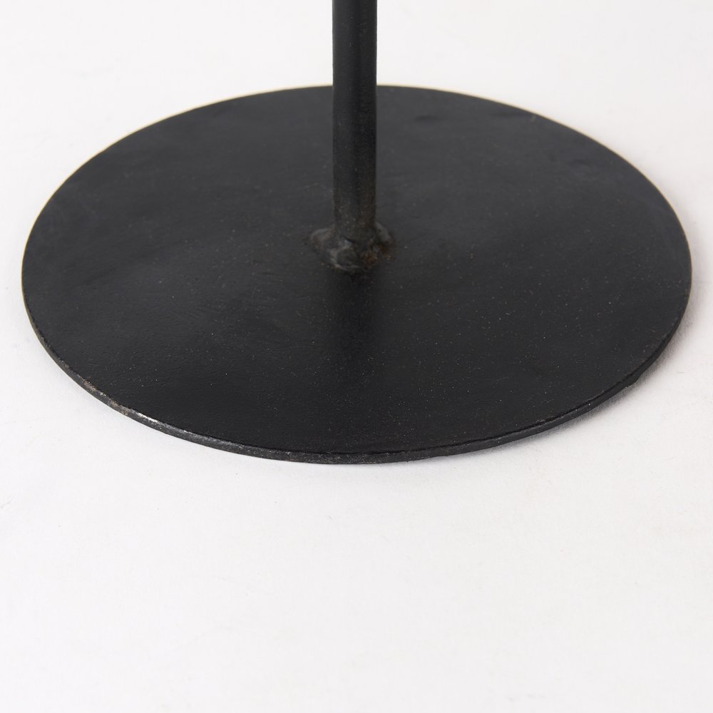 Set of Three Black And Light Brown Iron And Solid Wood Round Risers — view 7
