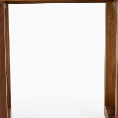 18" X 18" Brown Teak Slat Rectangular Shower Bench