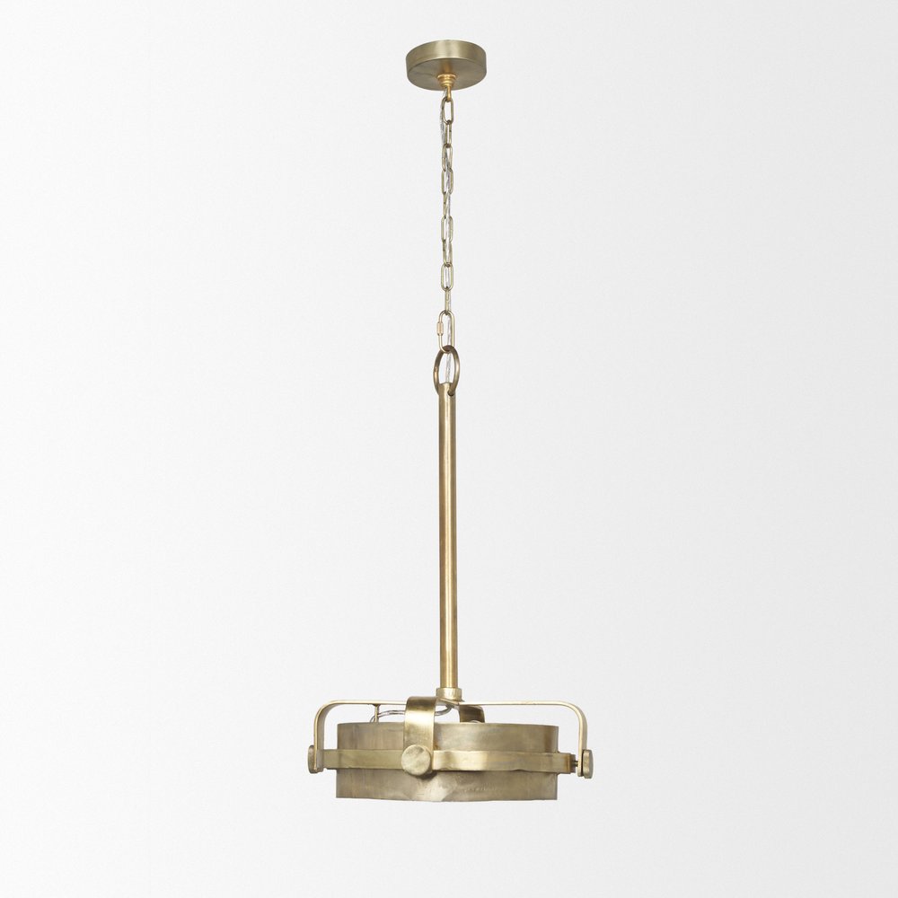 Gold Metal Dimmable Chandelier With Gold Shades — view 2