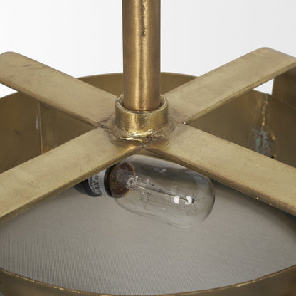 Gold Metal Dimmable Chandelier With Gold Shades