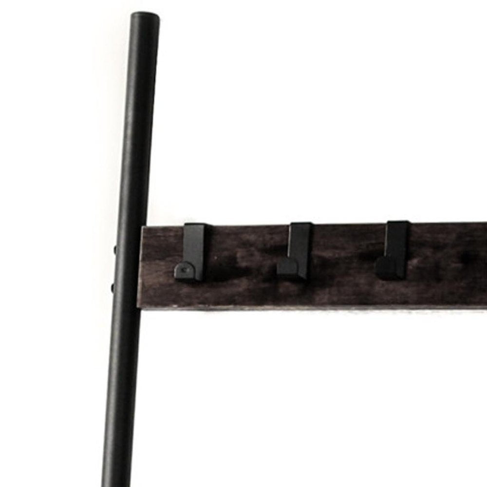 63" Black Metal Blanket Ladder With Magazine Storage HomeRoots