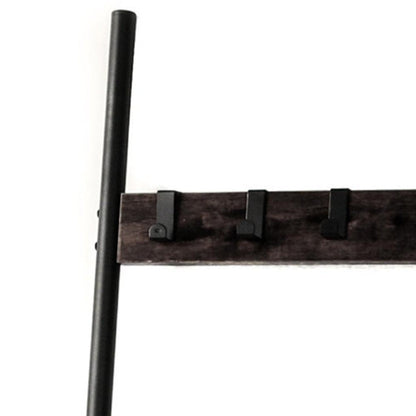 63" Black Metal Blanket Ladder With Magazine Storage HomeRoots