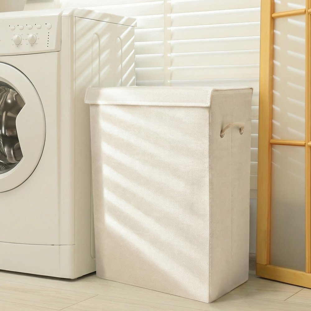 9" Off White Wicker Single Door Linen Cabinet — view 3