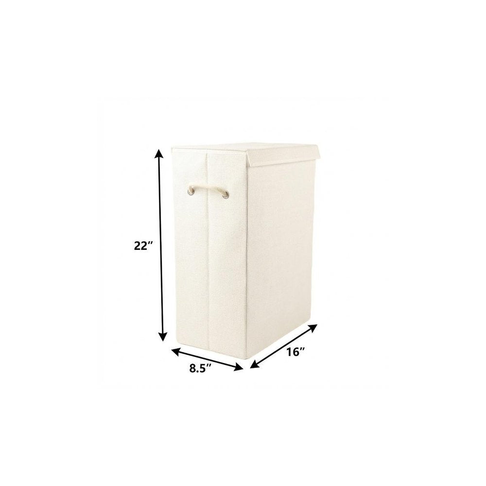 9" Off White Wicker Single Door Linen Cabinet — view 7