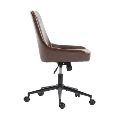 Dark Brown and Black Adjustable Height Swivel Rolling Office Chair HomeRoots