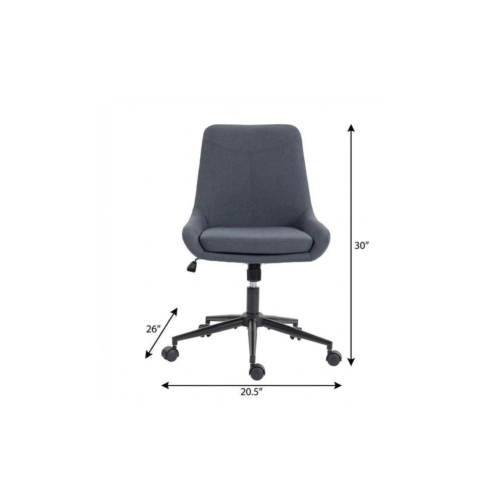 Dark Gray And Black Adjustable Height Swivel Rolling Office Chair HomeRoots