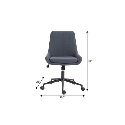 Dark Gray And Black Adjustable Height Swivel Rolling Office Chair HomeRoots