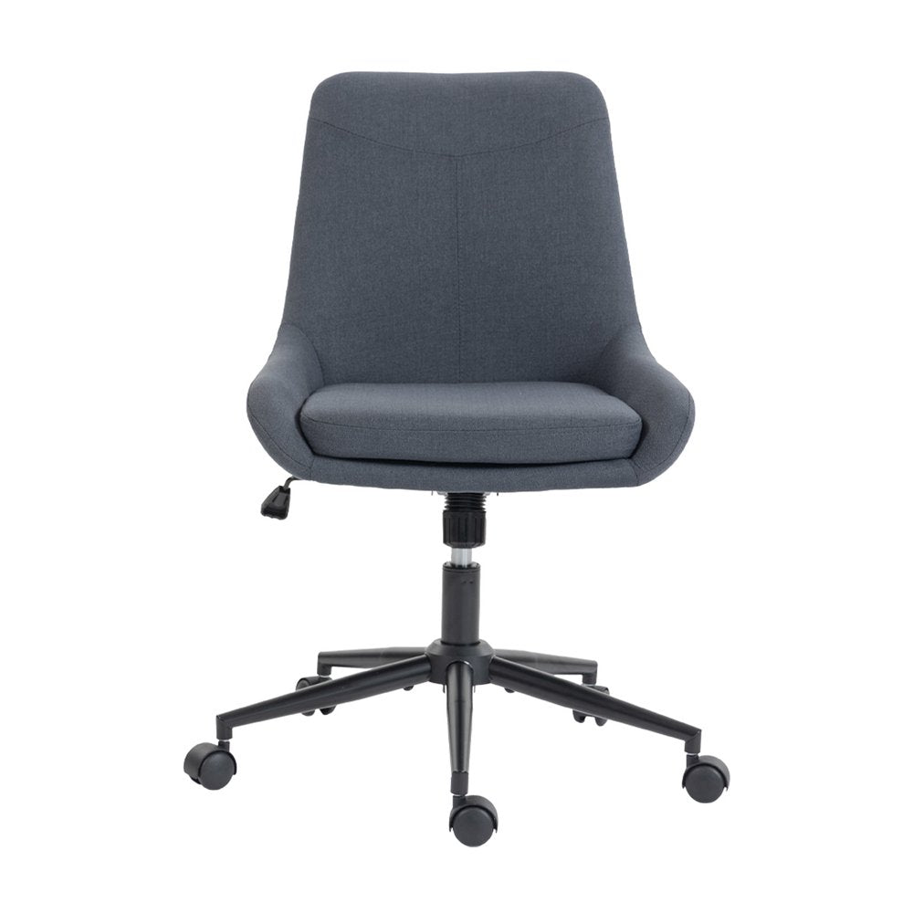 Dark Gray And Black Adjustable Height Swivel Rolling Office Chair — view 2