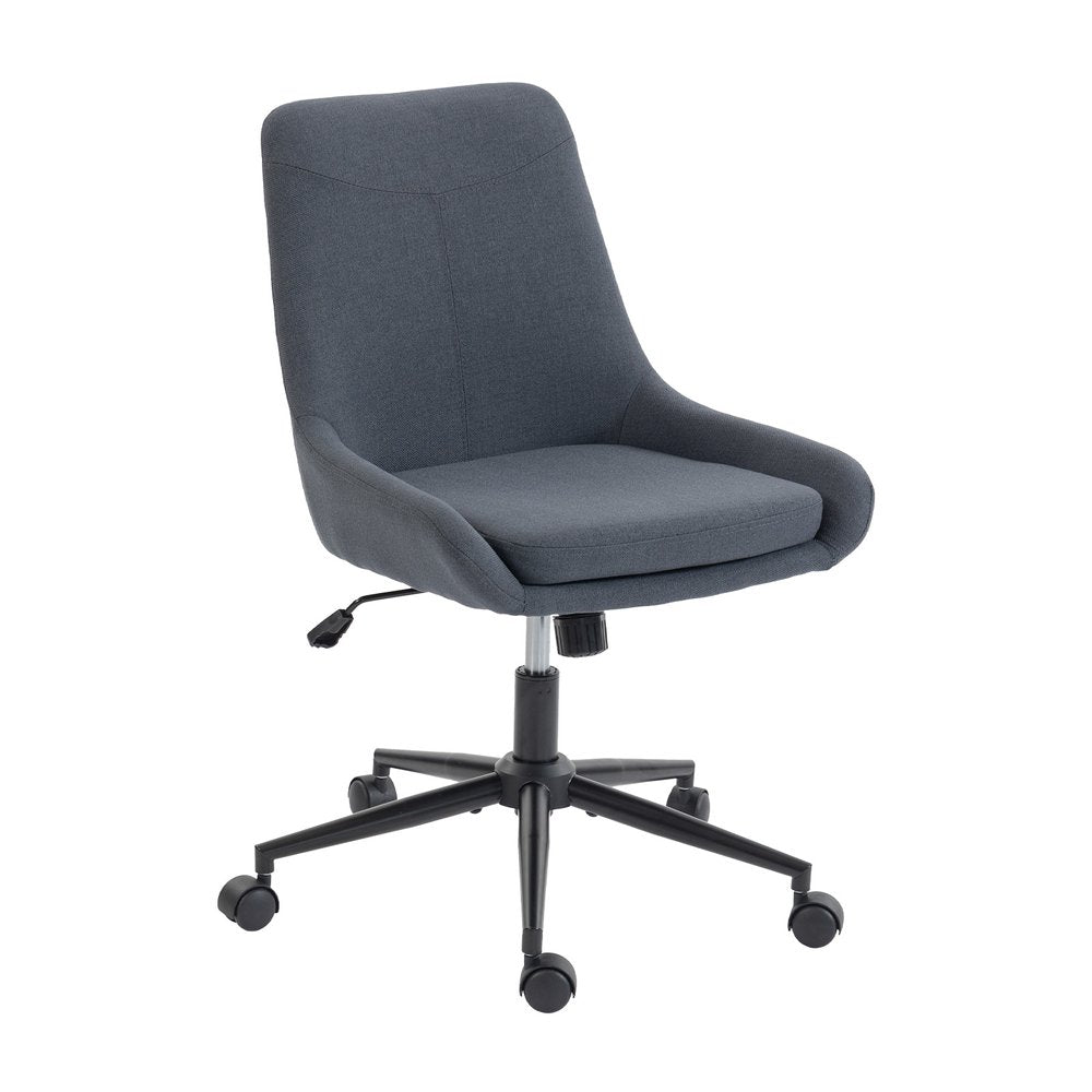 Dark Gray And Black Adjustable Height Swivel Rolling Office Chair HomeRoots