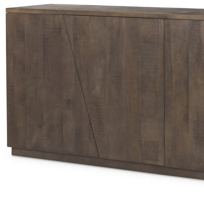 82" Brown Solid Wood Sideboard With Four Doors HomeRoots