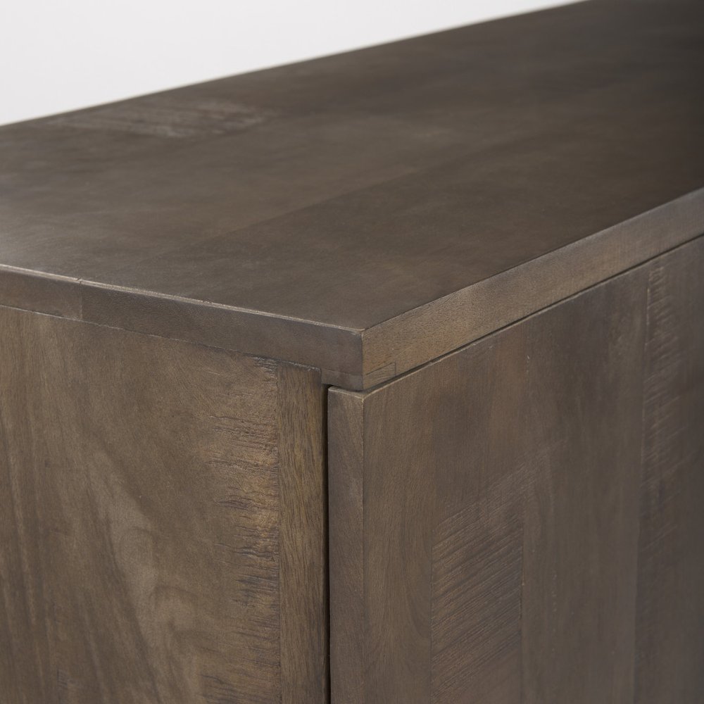 82" Brown Solid Wood Sideboard With Four Doors — view 8