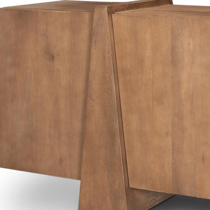 78" Brown Solid Wood Sideboard With Four Doors HomeRoots
