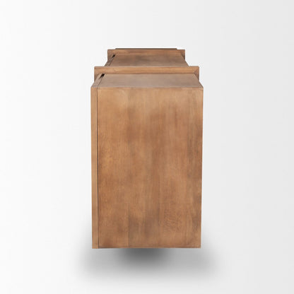 78" Brown Solid Wood Sideboard With Four Doors