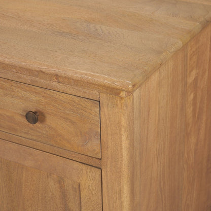 82" Light Brown Solid Wood Three Drawer Sideboard With Six Doors HomeRoots