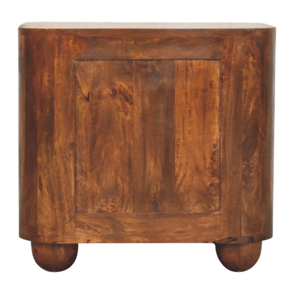 21" Chestnut Solid Wood Ribbed Texture Two Drawer Nightstand HomeRoots