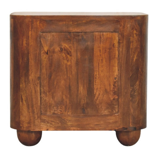 21" Chestnut Solid Wood Ribbed Texture Two Drawer Nightstand