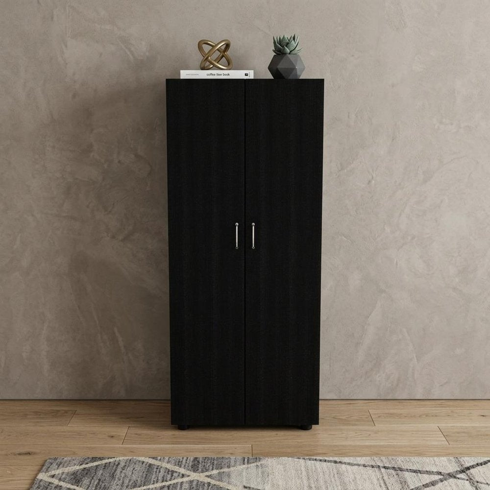19" Black Wood Corner Accent Chest — view 4