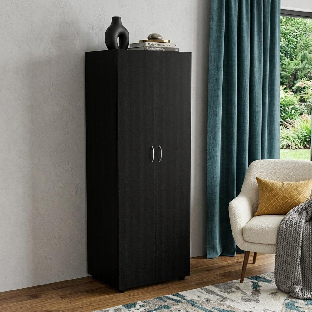 19" Black Wood Corner Accent Chest — view 5