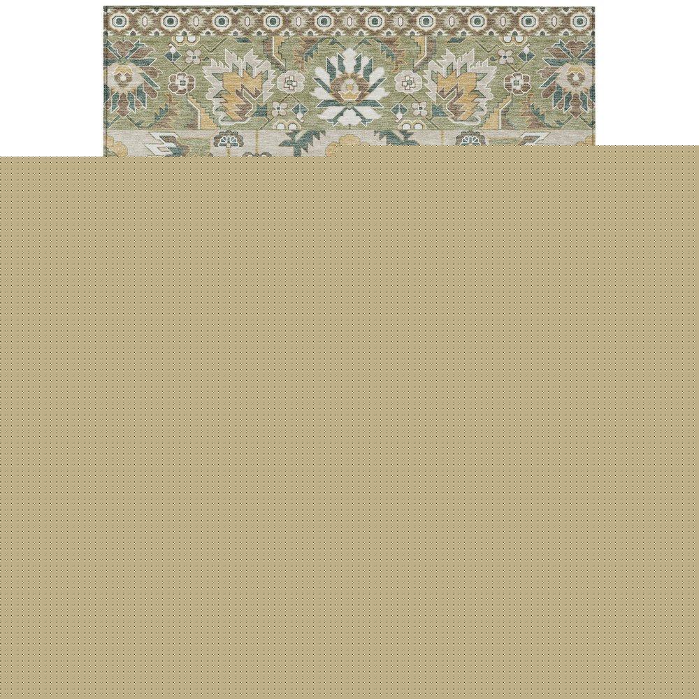8' X 10' Green And Gold Cactus Washable Indoor Outdoor Area Rug — view 2