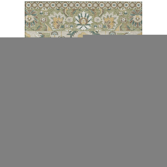 8' X 10' Green And Gold Cactus Washable Indoor Outdoor Area Rug
