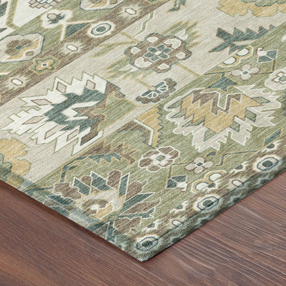 8' X 10' Green And Gold Cactus Washable Indoor Outdoor Area Rug HomeRoots