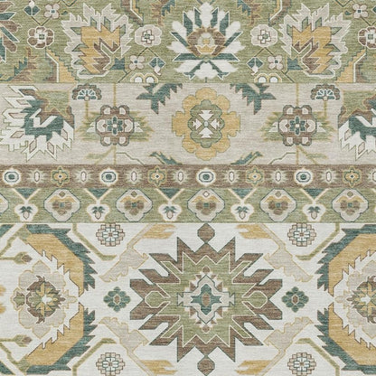 8' X 10' Green And Gold Cactus Washable Indoor Outdoor Area Rug HomeRoots