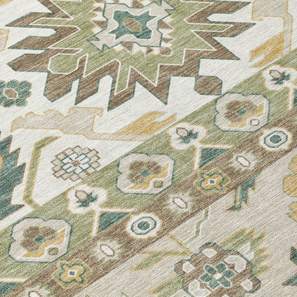 8' X 10' Green And Gold Cactus Washable Indoor Outdoor Area Rug HomeRoots