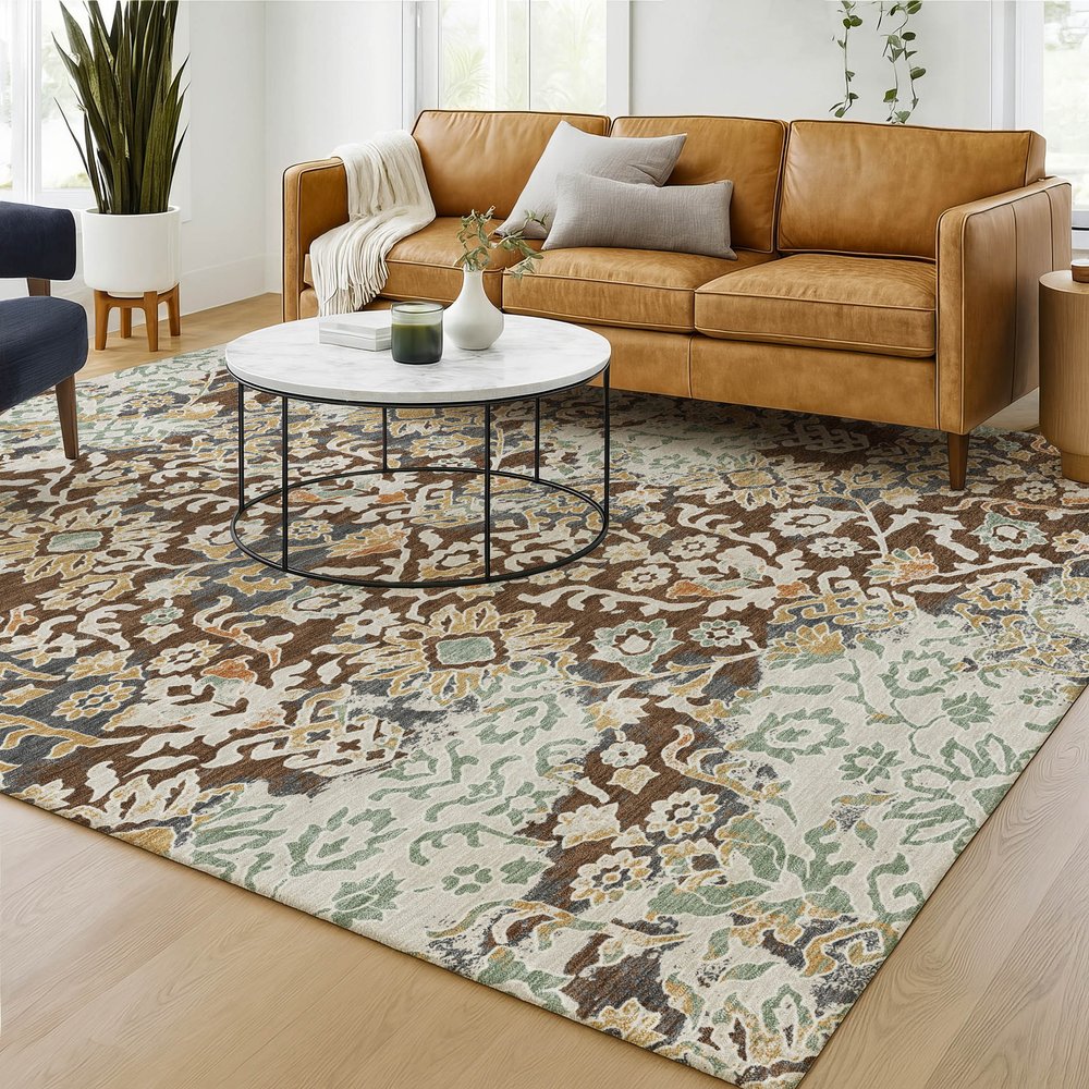 10' X 14' Chocolate And Ivory Geometric Washable Indoor Outdoor Area Rug HomeRoots