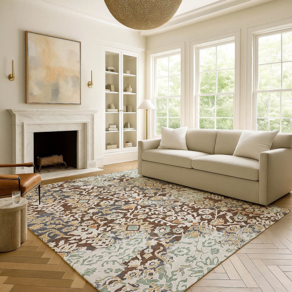 10' X 14' Chocolate And Ivory Geometric Washable Indoor Outdoor Area Rug — view 6