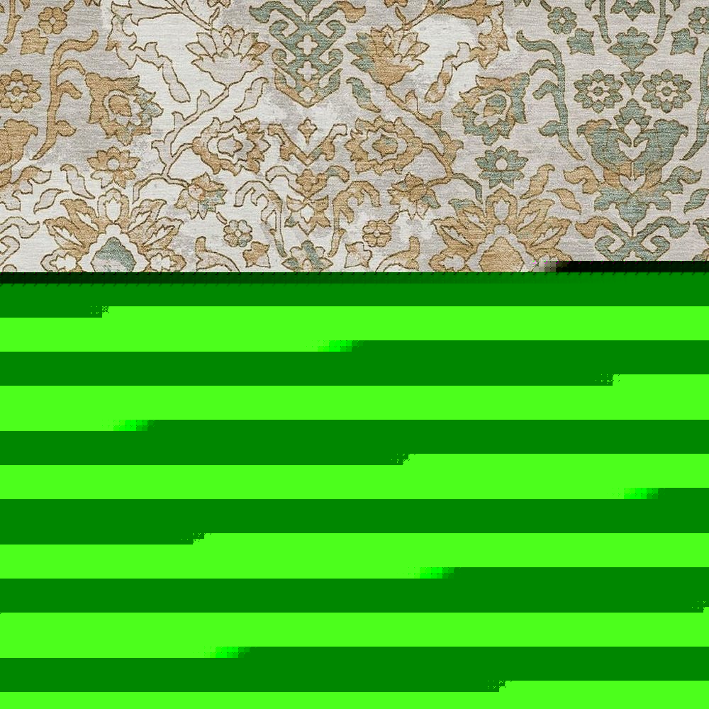 9' X 12' Ivory And Green Geometric Washable Indoor Outdoor Area Rug — view 2