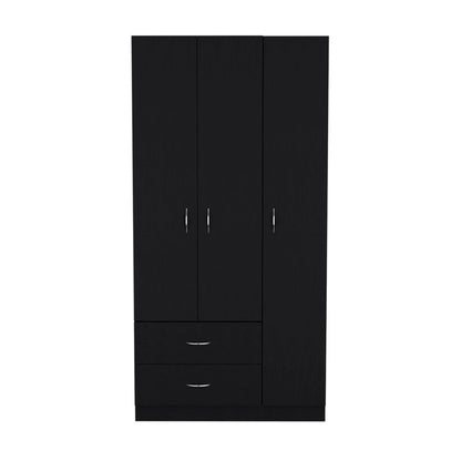 18" Black Wood Corner Accent Chest