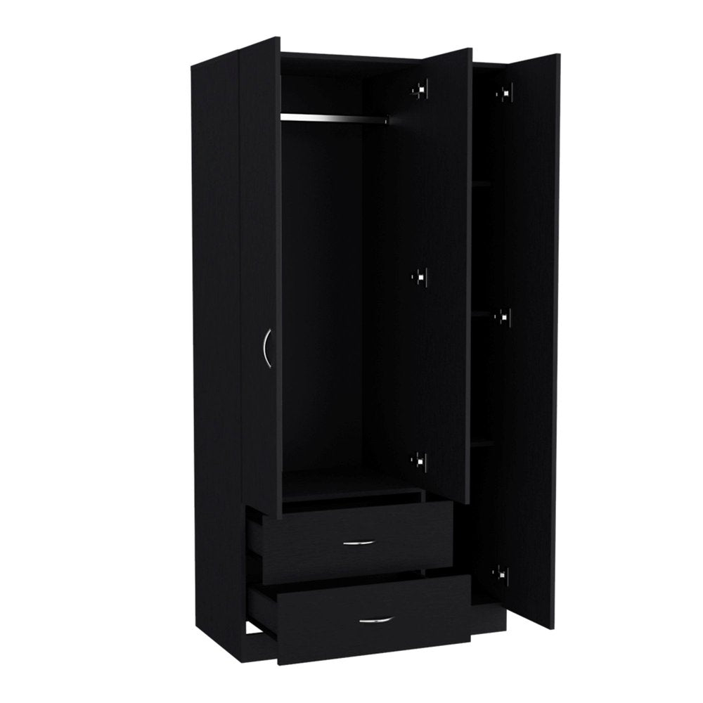 18" Black Wood Corner Accent Chest — view 2