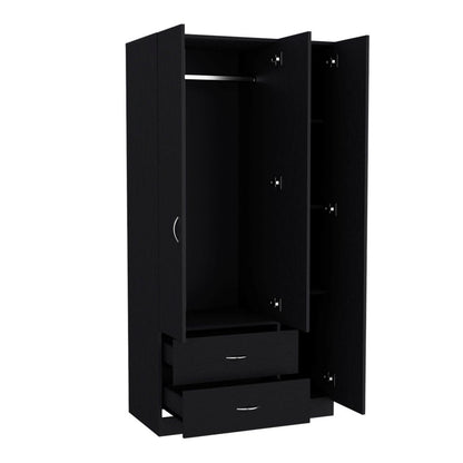 18" Black Wood Corner Accent Chest