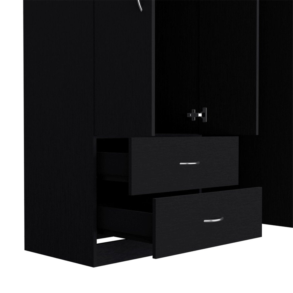 18" Black Wood Corner Accent Chest — view 3