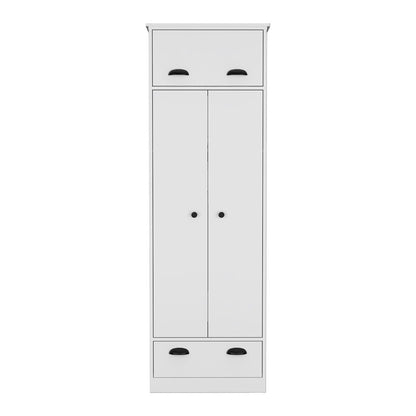 19" White Wood Corner Accent Chest