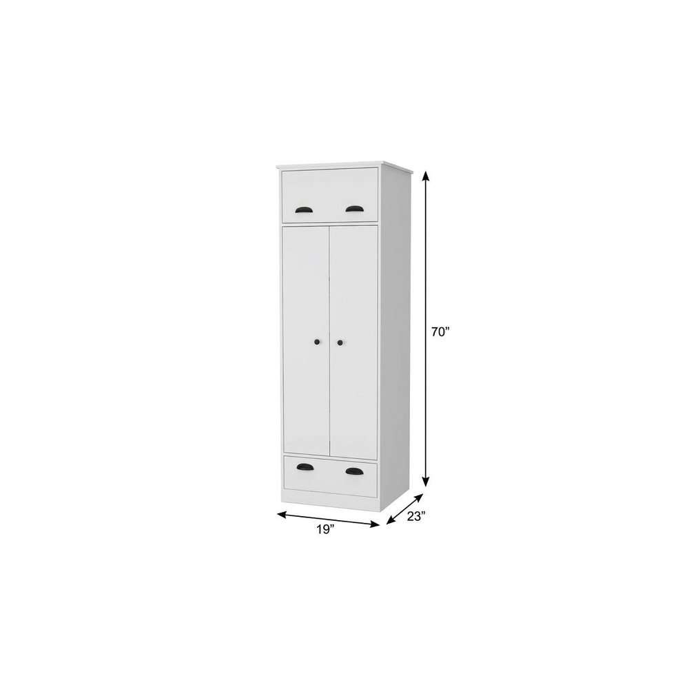 19" White Wood Corner Accent Chest — view 6