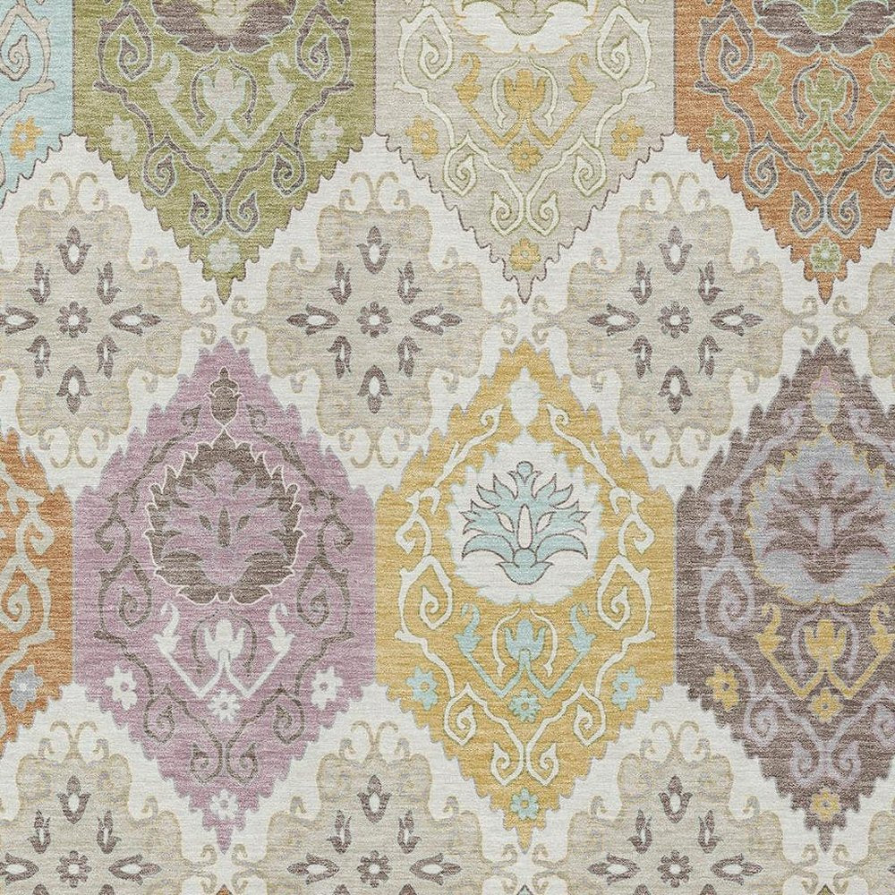 8' X 10' Ivory And Sky Blue Geometric Washable Indoor Outdoor Area Rug HomeRoots