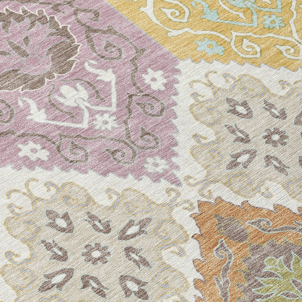 8' X 10' Ivory And Sky Blue Geometric Washable Indoor Outdoor Area Rug — view 19