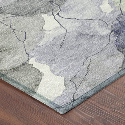 8' X 10' Lavender And Ivory Abstract Washable Indoor Outdoor Area Rug HomeRoots