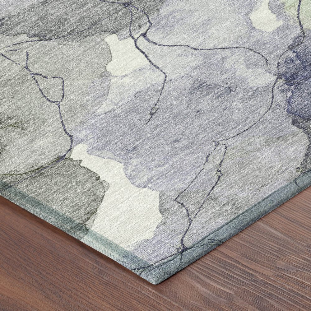 8' X 10' Lavender And Ivory Abstract Washable Indoor Outdoor Area Rug — view 18